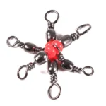 50Pcs/Bag 3 Way Brass Fishing Rolling Barrel Swivel Bearing Connector Solid Ring Swivel Set