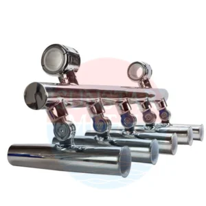 Adjustable 5-Tube Stainless Steel Fishing Rod Holder