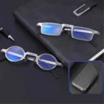 Men Women Fashion Retro Ultra Light Titanium Material Screwless Foldable Anti-Blue Reading Glasses