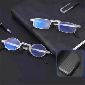 Ultra Light Titanium Reading Glasses, Foldable Screwless, Anti Blue Light