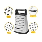 Professional 4 Sided Stainless Steel Cheese Grater Kitchen Manual Vegetable Grater with Handle for Gringer Potatoes