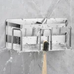 New Adhesive Stainless Steel 304 Wall Mounted Toothpaste Holder Toothbrush Holder Rack for Bathroom