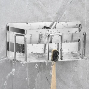 New Adhesive Stainless Steel 304 Wall Mounted Toothpaste Holder Toothbrush Holder Rack for Bathroom