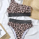 JSN6218 African One Shoulder Top Print Beachwear Swimwear Women Bikini Two Piece Swimsuit