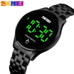 Unisex Digital Watch Water-Resistant Steel Strap with Oversized Bold Characters