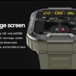 1.85 HD Large Screen Outdoor Design IP68 Waterproof Mud Proof Body Temperature Monitor High Quality Smart Watch MK66