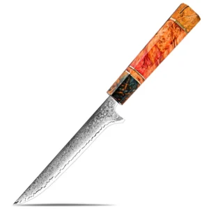 6" Boning Knife Damascus Steel Pro Bone Removal Steak Sushi Salmon Filleting Slicing Cutting Tools by Kitchen Chefs High-end