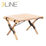 Multi-functional Egg Roll up Table Long Wood Color Convenient Aluminum Alloy Table Casual Dining Portable Table