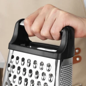 Professional 4 Sided Stainless Steel Cheese Grater Kitchen Manual Vegetable Grater with Handle for Gringer Potatoes