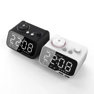 M9 5W Bass Alarm Sound Digital Bedside Sleep Alarm Clock Radio for Bluetooth Speaker Desk Charger in Blue for Hotels