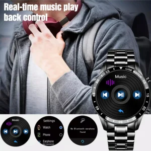 LIGE BW0189 Men's Smartwatch Full Touchscreen Fitness Tracker IPS Wearable Devices IP68 Waterproof Smart Bracelet for Sports