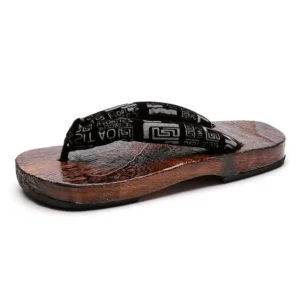 Traditional Japanese Wooden Clog Slippers for Women, High Heel