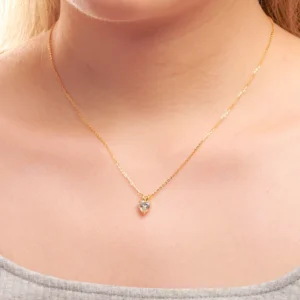 Fine Jewelry 100% 925 Sterling Silver 1ct Heart Cut D Color VVS Moissanite Solitaire Pendant Necklace