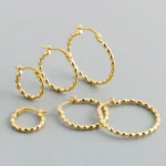 925 Sterling Silver Earring Women European and American Plain Chic Ball Bead 925 Silver Big Hoop Earring for Women