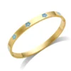 Gold Color Plated-Blue Flower