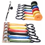 1 Inch Polyester Cargo Lashing Belt With S Hook Ratchet Tie Down Strap for Car Emergency Towing