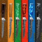 Jadeite Green Resin Handle 6 Inch 67 Layers VG10 Japanese Damascus Steel Boning Knife Fish Filleting Knives With Gift Box