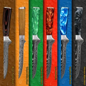 Jadeite Green Resin Handle 6 Inch 67 Layers VG10 Japanese Damascus Steel Boning Knife Fish Filleting Knives With Gift Box
