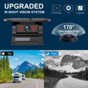 IPoster 2x BSD Solar Backup Cameras 10000mAh Rechargeable Battery Magnetic with 5 Inch Touch Screen DVR Loop Recording Monitor