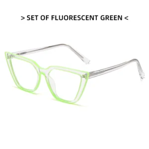 Vintage Cat Eye Ladies Spectacle Frame Lentes Flat Lens Eyeglass Luxury TR Two Tone Women Blue Light Filter Glasses