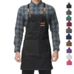 Durable Washed Canvas Chef Barista Garden Cooking Restaurant Bbq Apron for Men