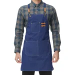 Durable Washed Canvas Chef Barista Garden Cooking Restaurant Bbq Apron for Men