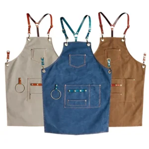 Canvas Denim Apron Dark Blue Barista Barber Shop Apron Restaurant Art Studio Overalls Apron