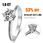 Engagement Moissanite Diamond Jewellery 925 Sterling Silver 1 Carat Women Moissanite Ring