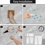 Self Adhesive Double Towel Bar ,Wall Mounted Bath Accessories Stainless Steel Shower Towel Rack, Towel Rod Holder for Bathroom