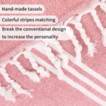 Quick Dry Hooded Beach Robe 100% Cotton Turkish Surf Poncho Towel for Adults & Kids Striped Pattern for Swimming