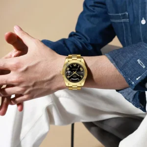 NIBOSI 2628 Quartz Watch Luminous Calendar Concise Casual Hand Watch