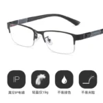 Flexible Glasses Unisex Semi Frame Blue Light Blocking Plain Spectacles Men Rectangle Reading Eyeglasses Frame
