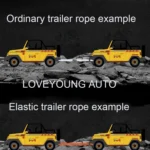 High Strength Orange Color Car Trailer Towing Rope 9 Meters 6 Tons 4X4 Towing Strap WITH D Shackle