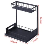 Kitchen Bathroom Cabinet Under the Sink Organizer Sliding Cabinet Basket Organizer Drawer 2 Tier Slide Out Sink Shelf