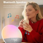 Wake up Light Sunrise Alarm Clock for Kids, Wireless Speaker Sound Machine with 15 White Noise, 3 Alarms, 5 Night Modes,