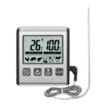 Digital  LCD Backlit Display Stainless Steel Probe Food Cooking Meat  With Timer Alarm Thermometer
