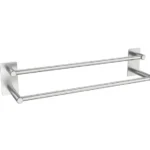 Self Adhesive Double Towel Bar ,Wall Mounted Bath Accessories Stainless Steel Shower Towel Rack, Towel Rod Holder for Bathroom