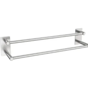 Self Adhesive Double Towel Bar ,Wall Mounted Bath Accessories Stainless Steel Shower Towel Rack, Towel Rod Holder for Bathroom