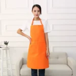 Adjustable Design Polyester Pure Color Black Cooking Food Man Women Garden Bib Chef Kitchen Apron