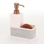 Modern Kitchen Sink Countertop Liquid Soap Dispenser Hand Pump Bottle Caddy with Storage Compartments