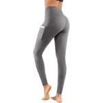 High Waist Yoga Pants With Pockets Seamless Tummy Control Leggings Workout 4 Way Stretch Yoga Leggings