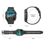 Long-Standby 400 mAh Smartwatch 1.96″ Full-Touch Fitness Watch with BT Calling