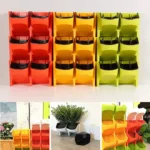 Stackable Vertical Planter Resin Wall Hanging Planter Wall Pocket Self Watering Flower Pot for Strawberries Flowers