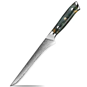Professional 6Inch Boning Fillet Knife,Damascus Japanese 67 Layer Sharp Flexible Blade Kitchen Chef Knives