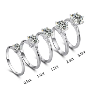 Engagement Moissanite Diamond Jewellery 925 Sterling Silver 1 Carat Women Moissanite Ring