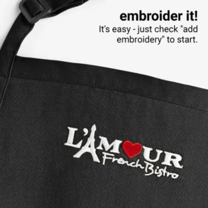 Durable Fade Resistant Black Aprons Waist 3 Pockets Poly Cotton Kitchen Half Waist Apron Adjustable Waiters Waist