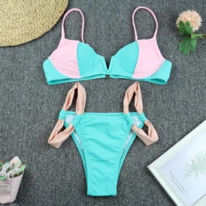 JSN7129 New Solid Sexy Push up Bikini 2022 Bikinis Woman Swimwear Bathing Suit Underwire Mini Mirco Bikini