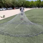 Small Size American Style Hand Cast Net Trap Easy to Carry Nylon Pull Rope Type for Small Spaces