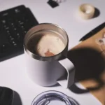 14oz Double Walled Vacuum Insulated Coffee Travel Stainless Steel Car Mug Handle Reusable with Straw