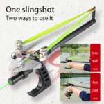 Outdoor Camping Fishing Catapult Exquisite Metal  Fish Dart Rubber Band Fishing Reel Package Fun Shooting Fish